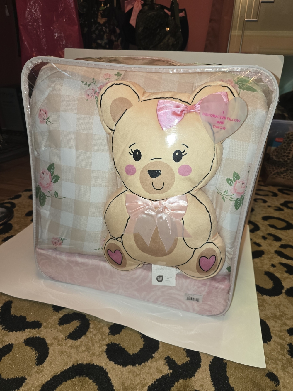 Betsey Johnson 5 Piece Comforter Set with Bear Pillow